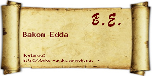 Bakom Edda névjegykártya